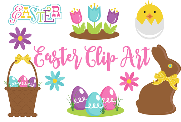 Clip Art Easter Set Vectors in Illustrations - product preview 1