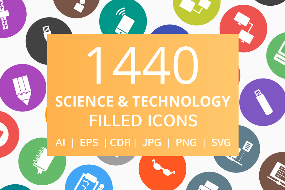 1440 Technology Filled Round Icons in Graphics - product preview 8