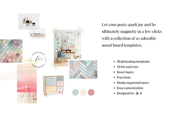 Feminine Mood Board Templates in Instagram Templates - product preview 5