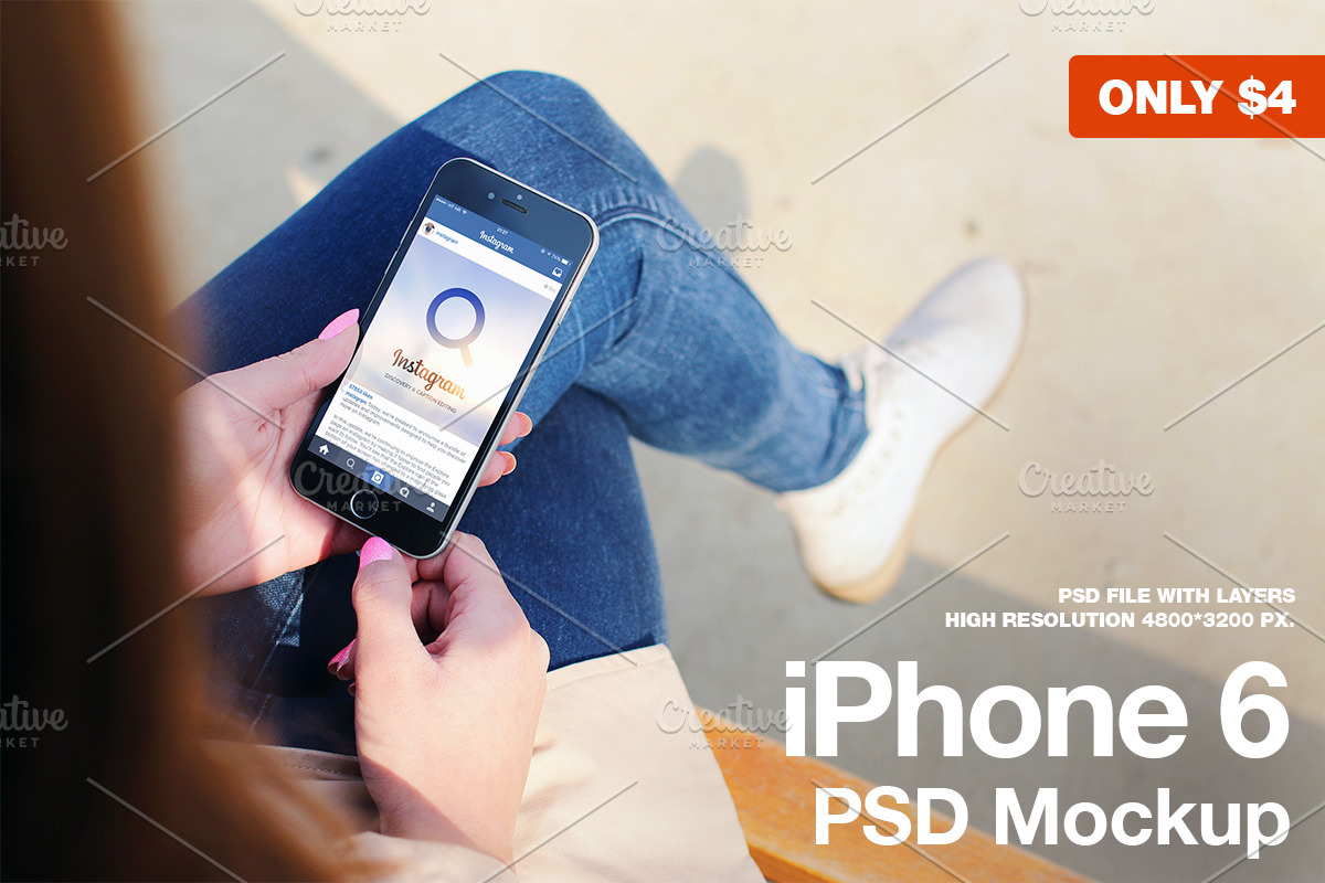 iPhone 6 Black PSD Mockup in Mobile & Web Mockups - product preview 8