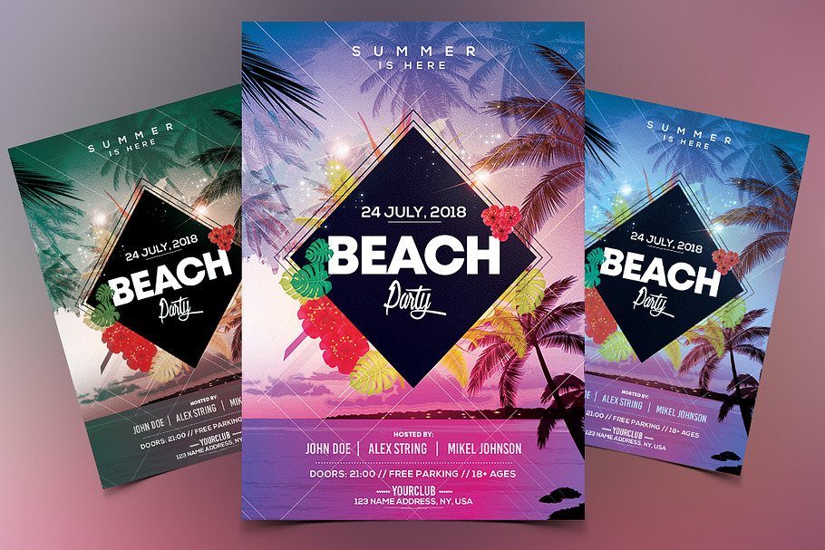 Beach Party - PSD Flyer Template in Flyer Templates - product preview 8