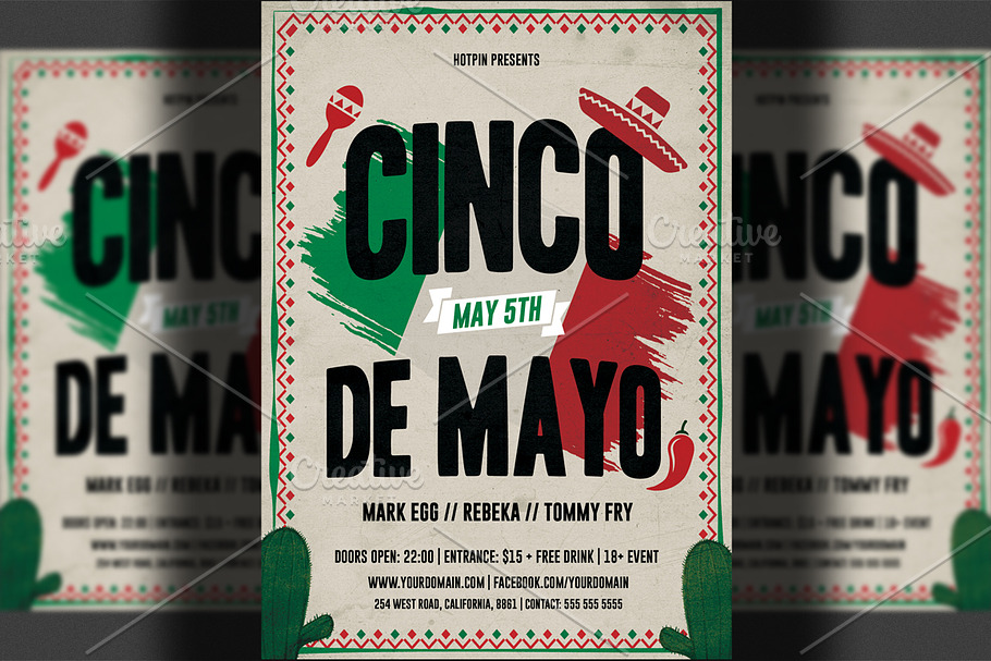Cinco De Mayo Party Flyer Template in Flyer Templates - product preview 8