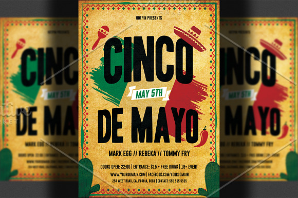 Cinco De Mayo Party Flyer Template in Flyer Templates - product preview 1