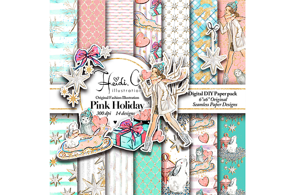 Pink Holiday Paper Pack