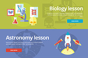Flat School and Education Banners