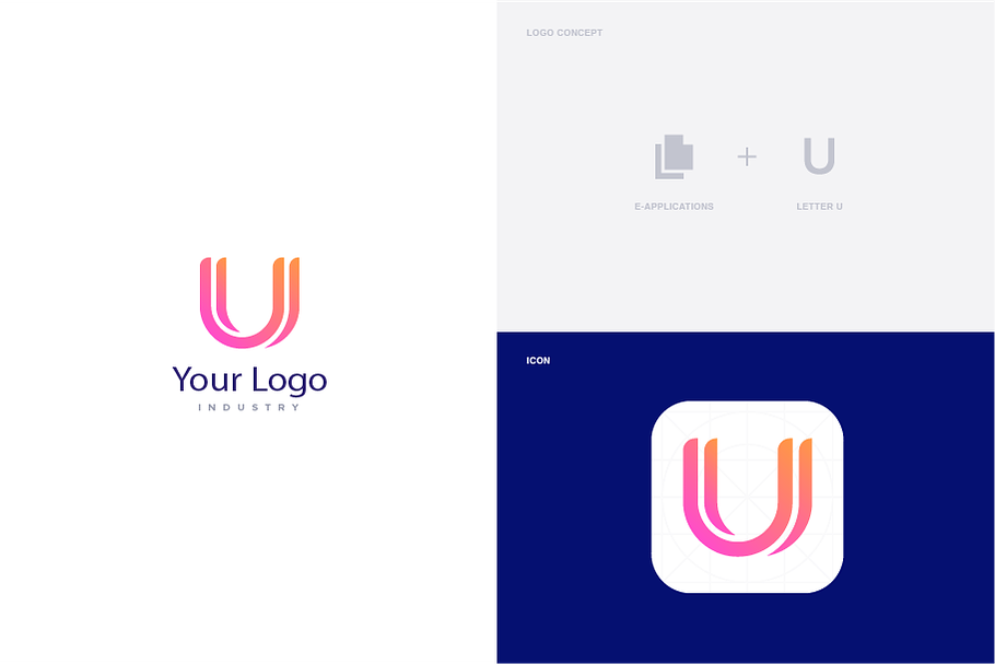 Letter U + E-applications Logo 