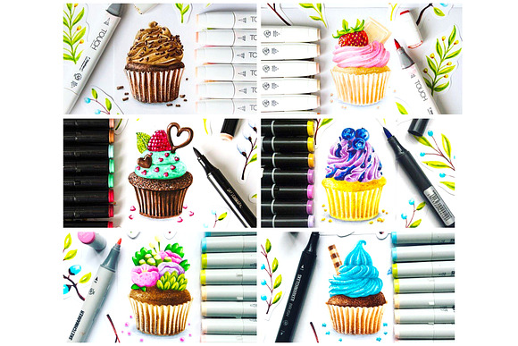 Cakes set in Illustrations - product preview 7