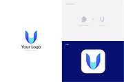 Letter U + E-applications Logo