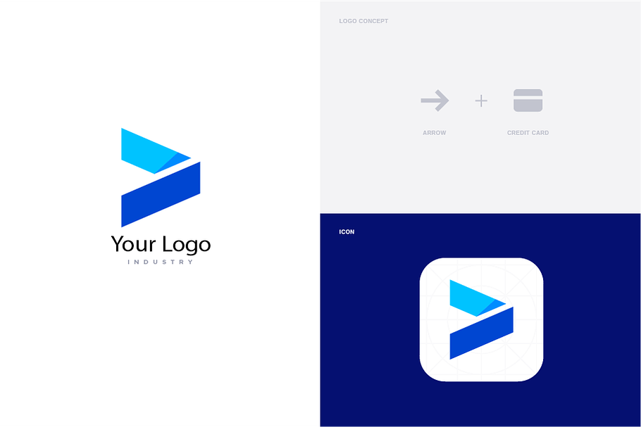 Arrow + Creditcard Logo Template 2 in Logo Templates - product preview 8