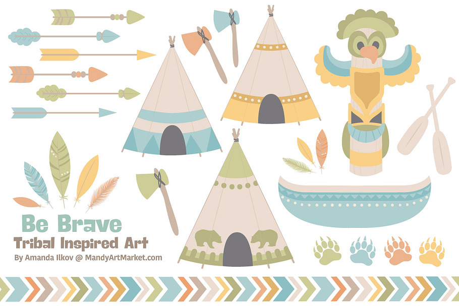 Vintage Tribal Clip Art & Vectors in Illustrations - product preview 8
