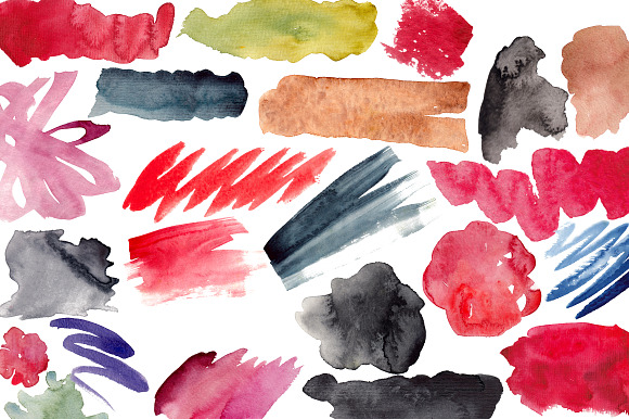 Watercolor brush strokes in Illustrations - product preview 4