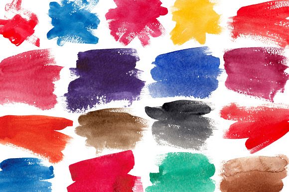 Watercolor brush strokes in Illustrations - product preview 6