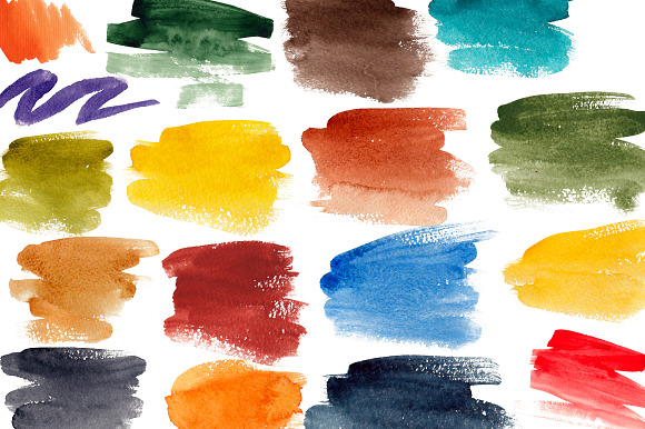 Watercolor brush strokes in Illustrations - product preview 7