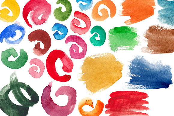 Watercolor brush strokes in Illustrations - product preview 8