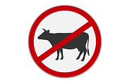 No beef sign. Dietary restriction. 