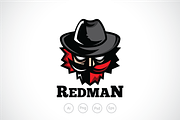 Red Beard Cowboy Logo Template