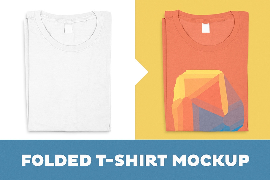 Folded T-Shirt Mockup Template in Product Mockups - product preview 8