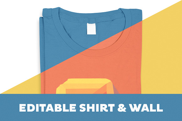 Folded T-Shirt Mockup Template in Product Mockups - product preview 1