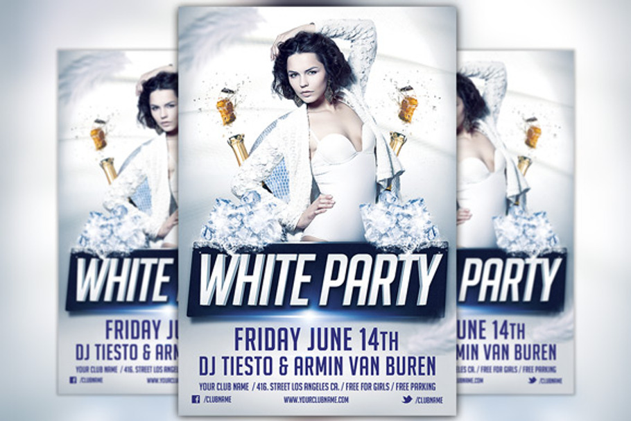 White Party Flyer Template in Flyer Templates - product preview 8