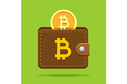 Bitcoin crypto wallet from leather