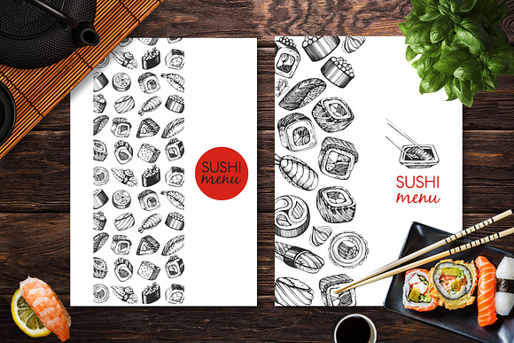Sushi - hand drawn collection in Illustrations - product preview 3