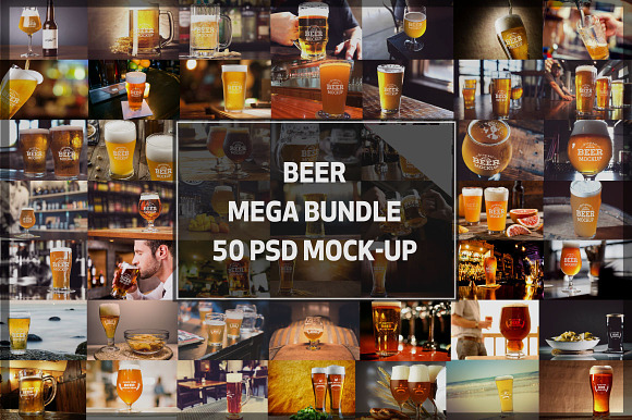 Mega Bundle! - 50 Beer Mock-up in Product Mockups - product preview 8