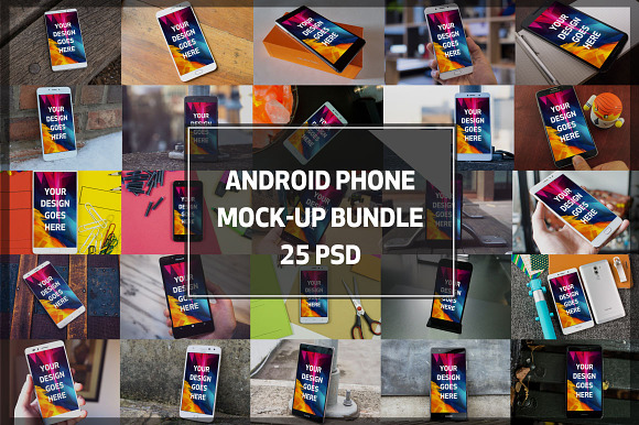 Android Phone Mock-up Bundle#2 in Mobile & Web Mockups - product preview 25
