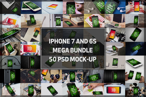 MEGA BUNDLE! - 50 iPone 7 and 6S in Mobile & Web Mockups - product preview 12