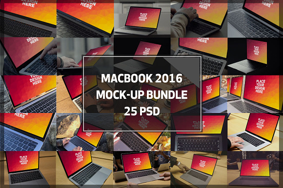 BUNDLE! - 25 MacBook2016 Mock-up in Mobile & Web Mockups - product preview 25