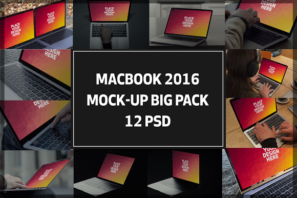 MacBook2016 Big Pack#2 in Mobile & Web Mockups - product preview 12