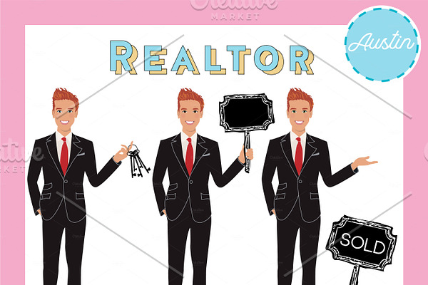 Real Estate Agent Men in Suits 