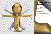 3D Small People - Vitruvian Man