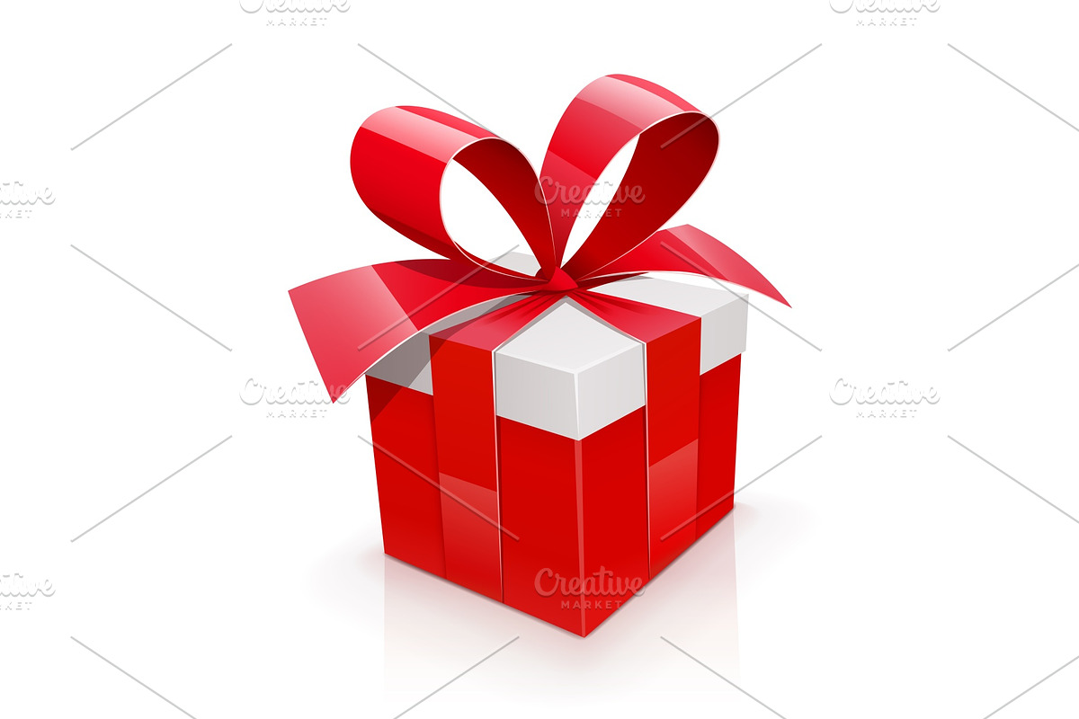 Gift box with red bow. in Illustrations - product preview 8