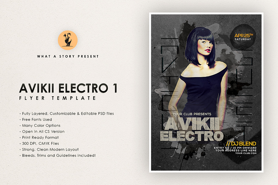 Avikii electro 1 in Flyer Templates - product preview 8
