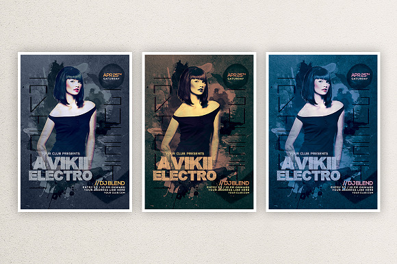Avikii electro 1 in Flyer Templates - product preview 3