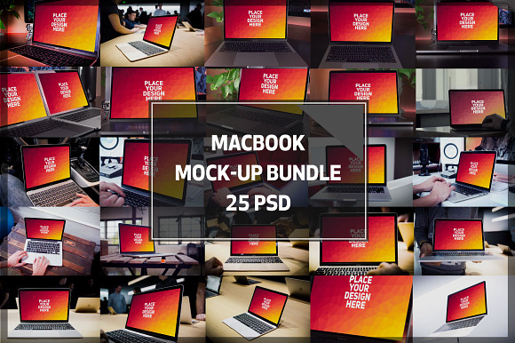 BUNDLE! - 25 MacBook Mock-up#3 in Mobile & Web Mockups - product preview 26