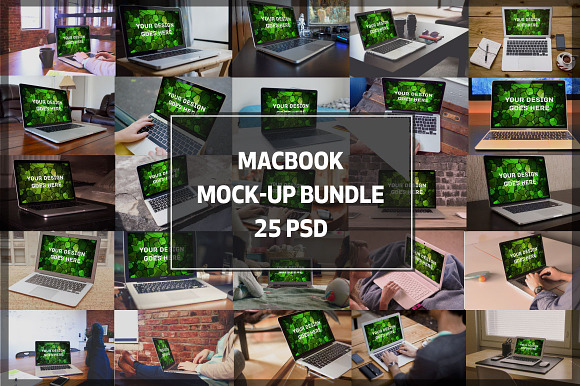 BUNDLE! - 25 MacBook Mock-up #1 in Mobile & Web Mockups - product preview 25