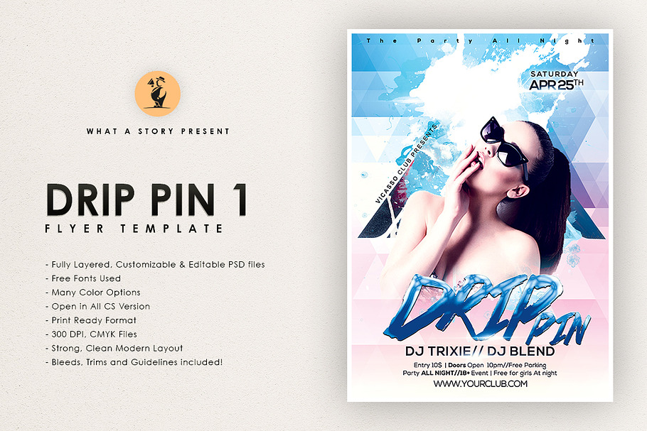 Drip Pin 1 in Flyer Templates - product preview 8