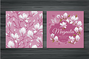 Vector cards with magnolia