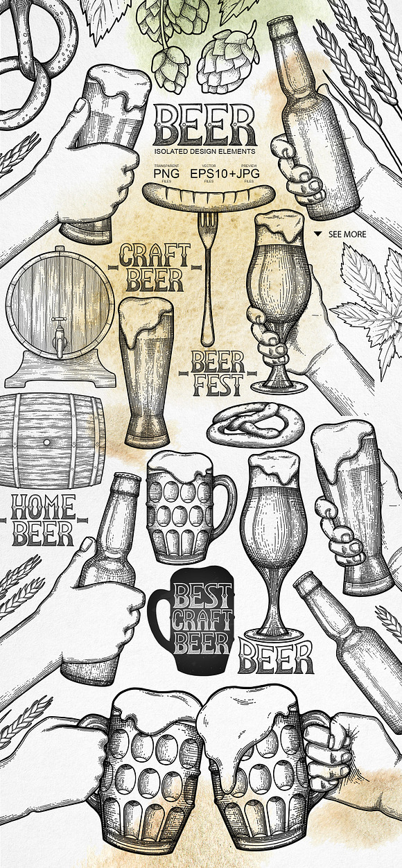 Graphic Beer collection in Illustrations - product preview 1