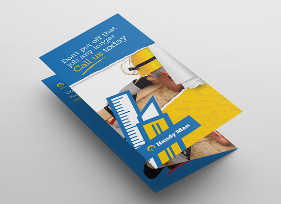Handyman Trifold Brochure Template in Brochure Templates - product preview 2