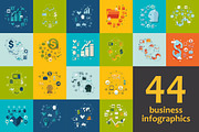 44 BUSINESS FLAT infographics