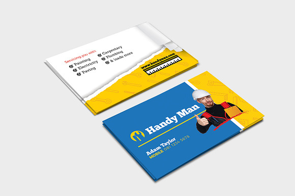 Handyman Business Card Template in Business Card Templates - product preview 1