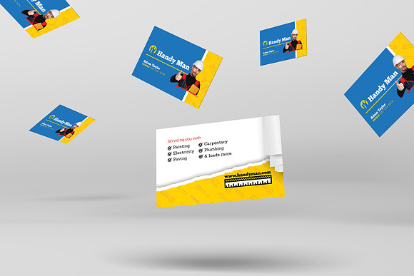Handyman Business Card Template in Business Card Templates - product preview 2