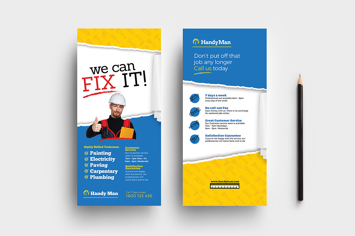Handyman DL Card Template in Flyer Templates - product preview 8