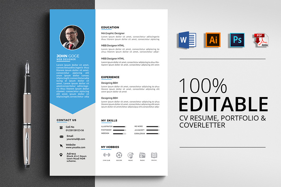 Word Resume Template in Resume Templates - product preview 8