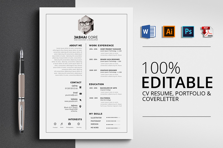 Professional Resume Design in Resume Templates - product preview 8