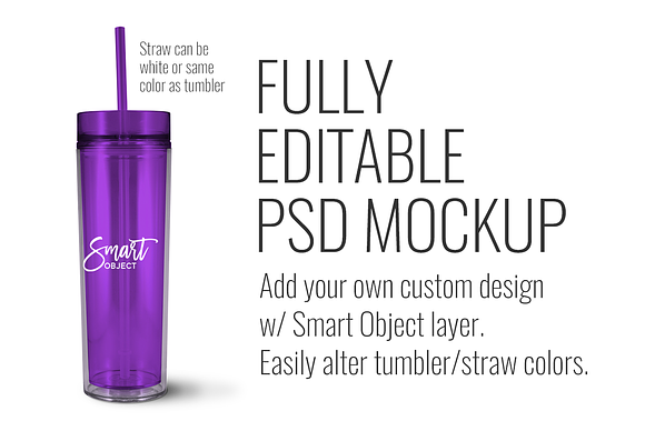 Skinny Acrylic Tumbler Mockup in Product Mockups - product preview 1