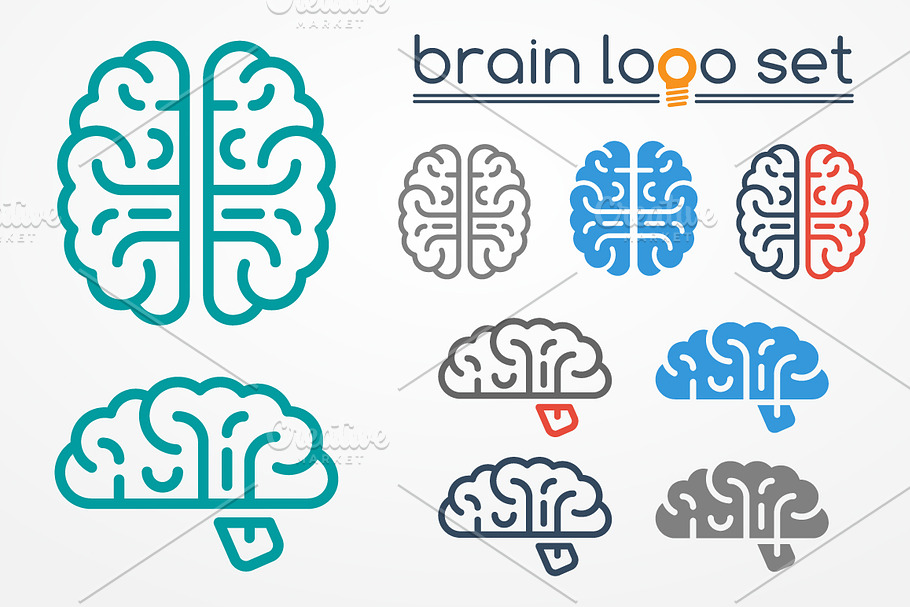 Brain logo set in Logo Icons - product preview 8