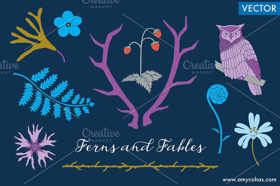 Ferns and Fables: Vector Art